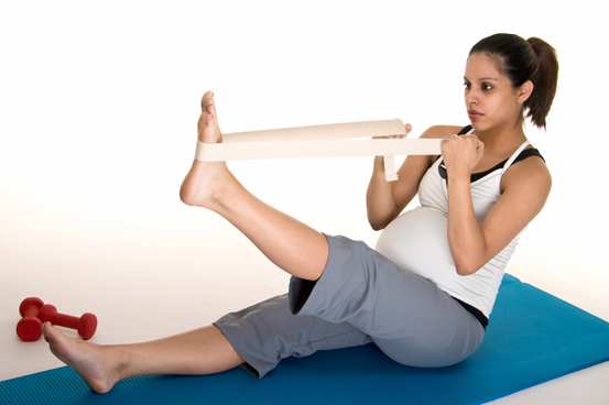 pregnant woman stretching